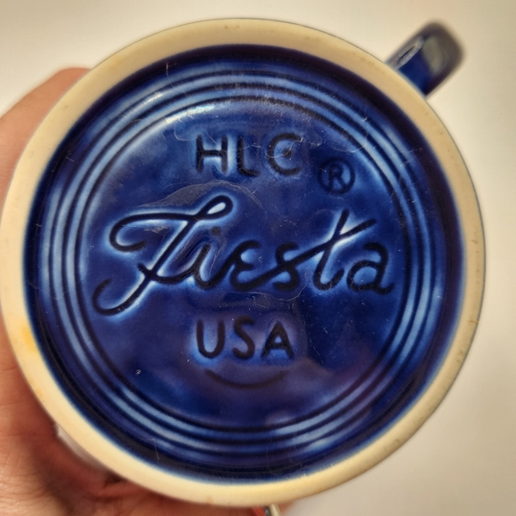 Homer Laughlin Fiestaware Ring Handle Mugs, Cobalt Blue, Set of 4 - Picture 7 of 7